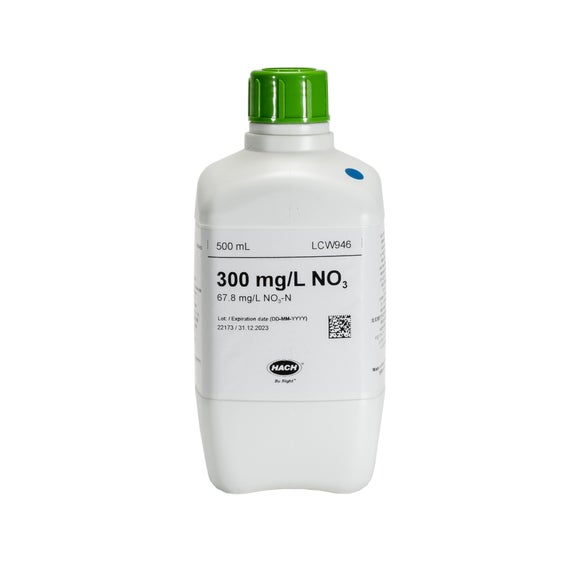 Standard za nitrat, 300 mg/L NO₃ (67,8 mg/L NO₃-N), 500 mL