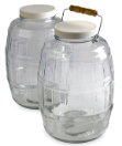 Set of (2) 10 L Glass Bottles, with PTFE-Lined Caps