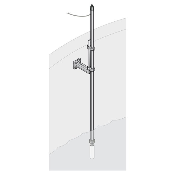 Pole mounting hardware ORP, 24cm bracket, SS pole 2m