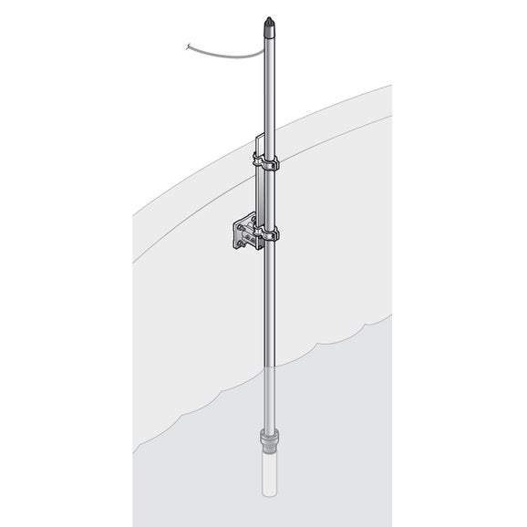 Pole mounting hardware DO, 10cm bracket, PVC pole 2m